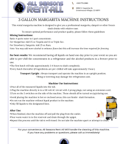 3 gallon margarita machine instructions