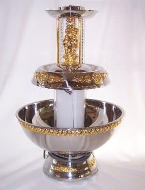 5 gallon gold trimmed champagne fountain