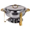 gold trimmed 4 quart round chafing dish