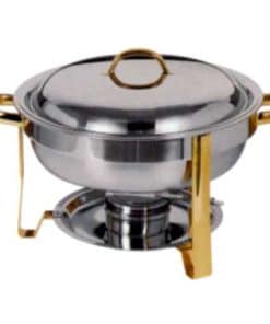 gold trimmed 4 quart round chafing dish