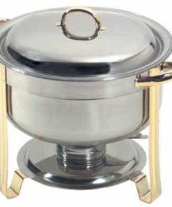 gold trimmed 8 quart round deep chafing dish