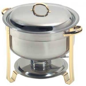 gold trimmed 8 quart round deep chafing dish