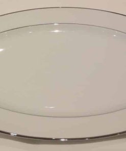Plate, White/Silver 15" Platter