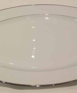 Plate, White/Silver 17" Platter