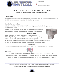 cotton candy machine instructions