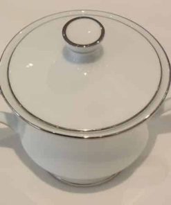 Coffee Sugar Bowl, White/Silver