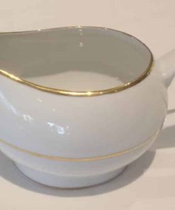 Gravy Boat, White/Gold