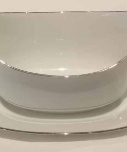 Gravy Boat, White/Silver
