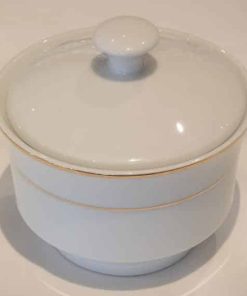 Coffee Sugar Bowl, White/Gold