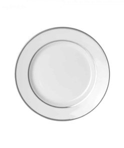 Plate, White/Silver Salad