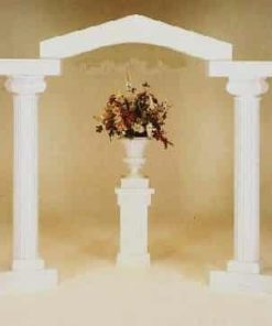 white colonnade wedding arch