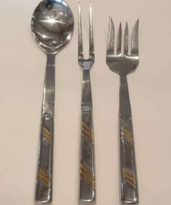 gold trimmed serving flatware