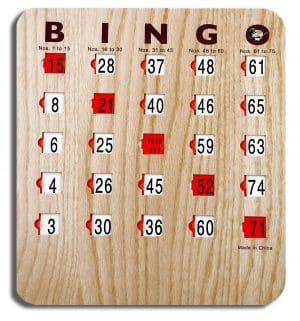 sliding bingo cards