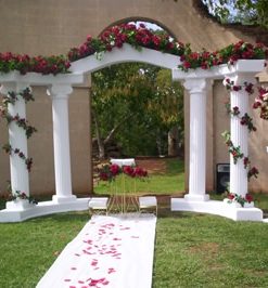 Alternative view of Wedding Arch, White Colonnade