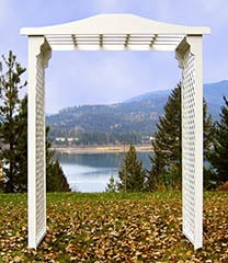 white wood rectangular arch