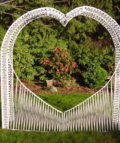 white wicker wedding arch