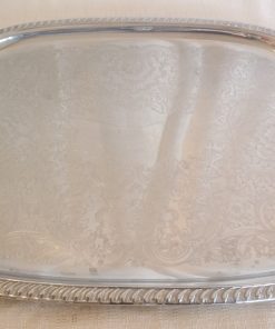 silver 24" rectangular tray
