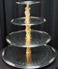gold trimmed 4 tier tray