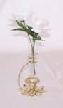 brass and glass bud vase