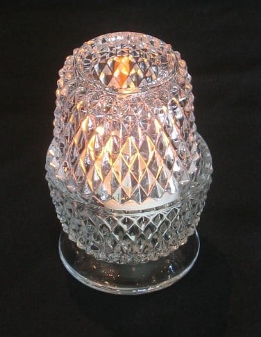 glass diamond cut votive candle
