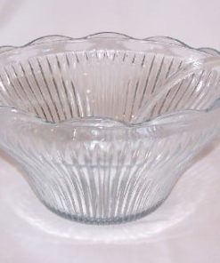 Punch Bowl, Glass 1.5 Gallon Ridged
