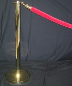 brass stanchion and red velvet roping