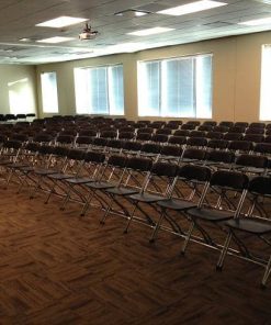 folding black chairs setup 2