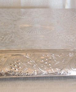 silver square cake stand 18"